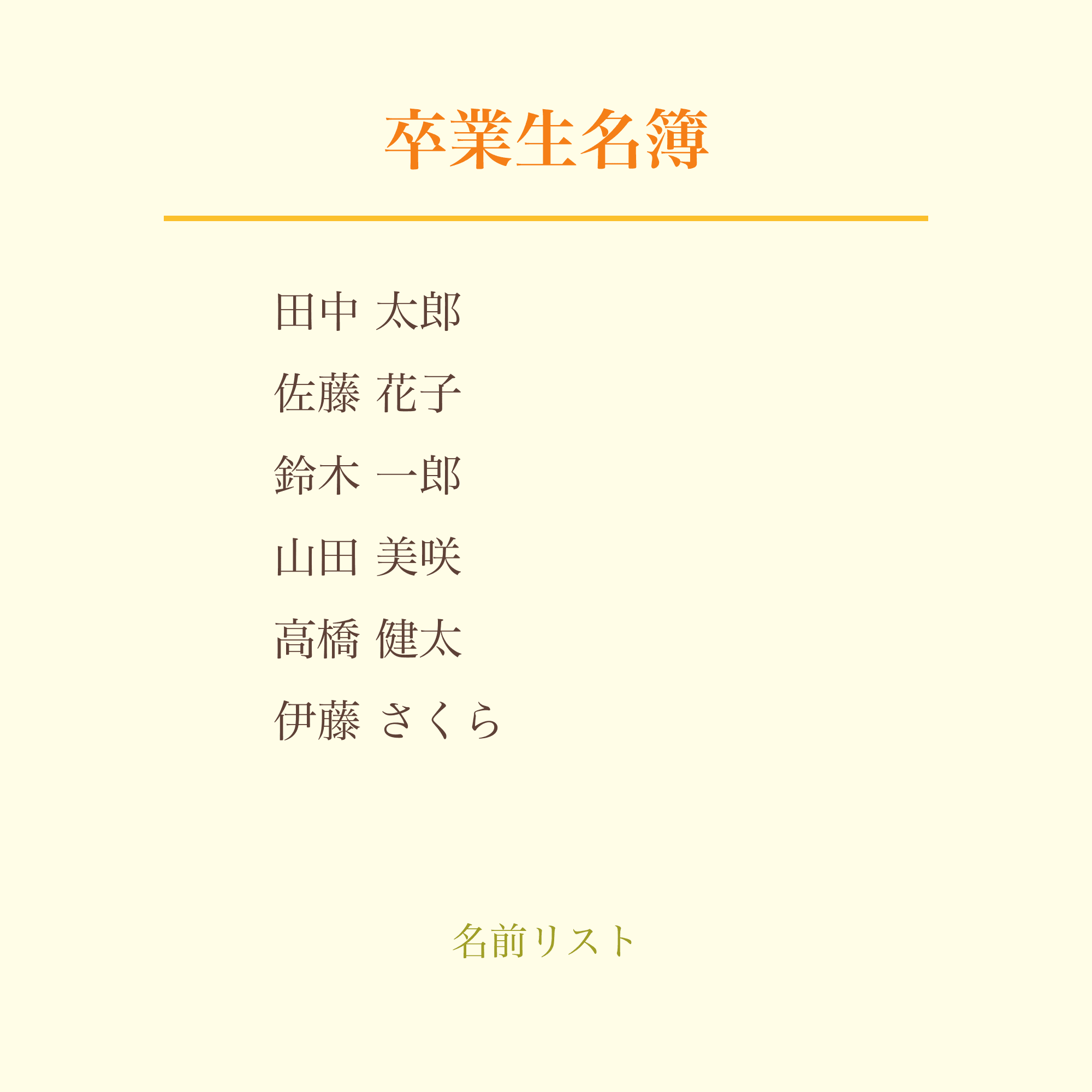 名前リスト